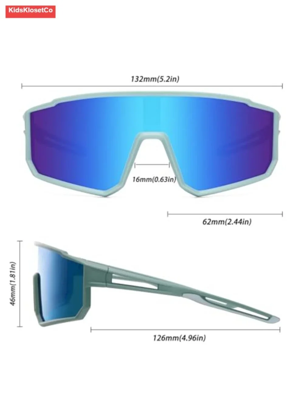 Kids Polarized Sports Sunglasses UV400 Protection Impact Resistant Wrap Around